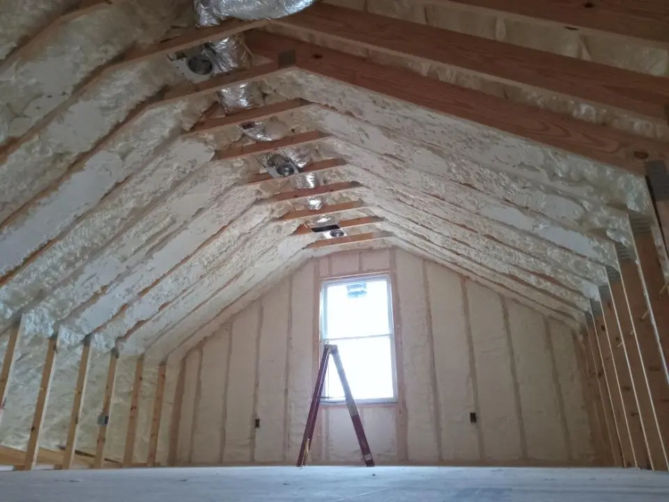 Spray foam roofing application for Crawl Space Insulation project in Vestal